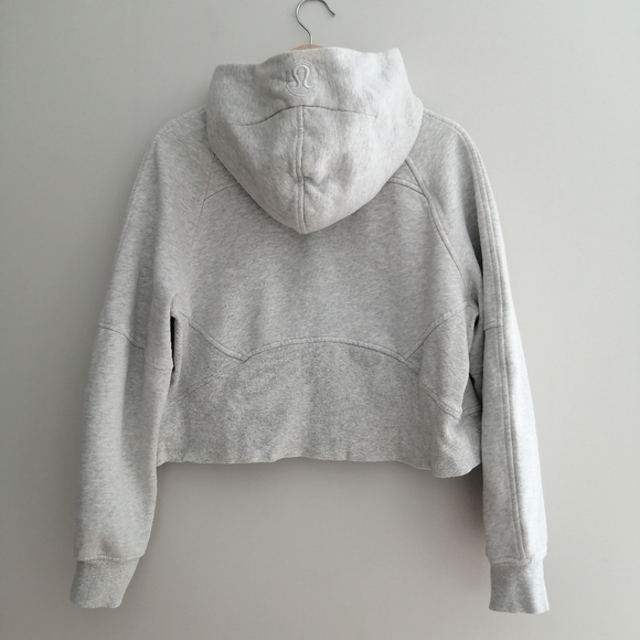 Lululemon Scuba Oversized 1/2 Half Zip Hoodie Fleece Lined Light Gray M/L - Picture 4 of 16
